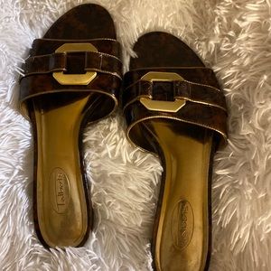 Talbots | Tortoise Shell Print | Patent Leather Slide|SZ 7